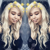 Long Blonde Wavy Human Wigs Lace Front Wigs Real 360 lace Wigs for Caucasian Women-Everyday Wigs